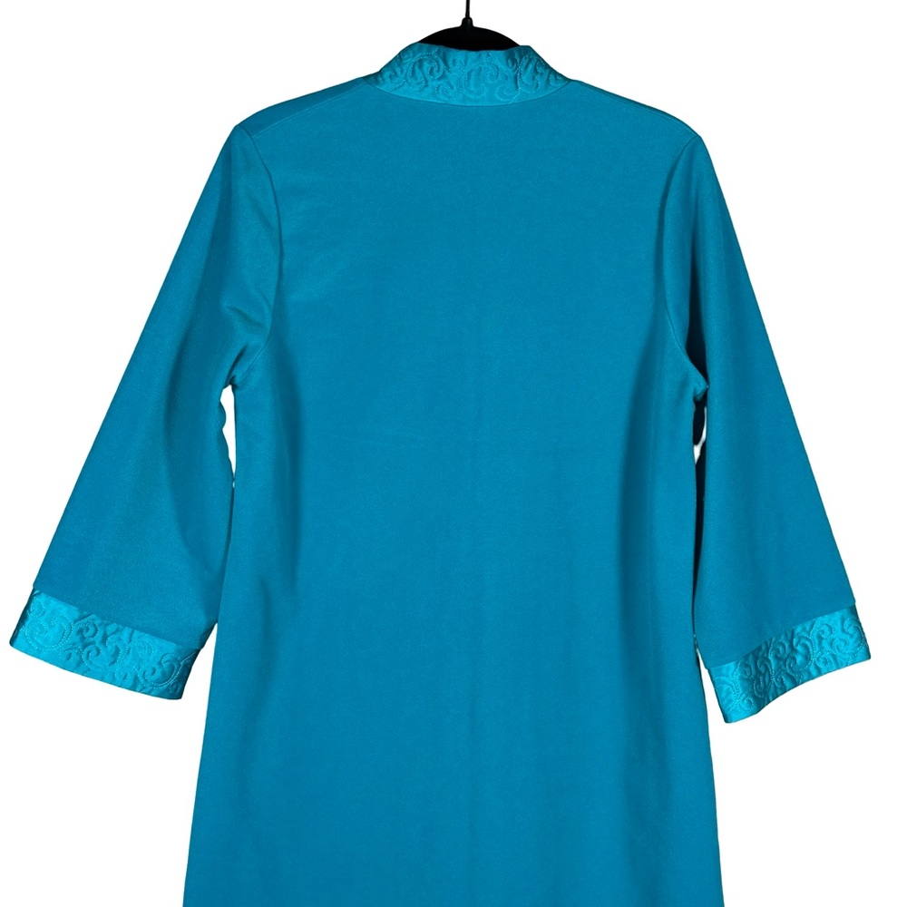 Vintage JCPenny Women’s Sateen Trim 3/4 Zip Short Housecoat Robe Size Small - Picture 8 of 11